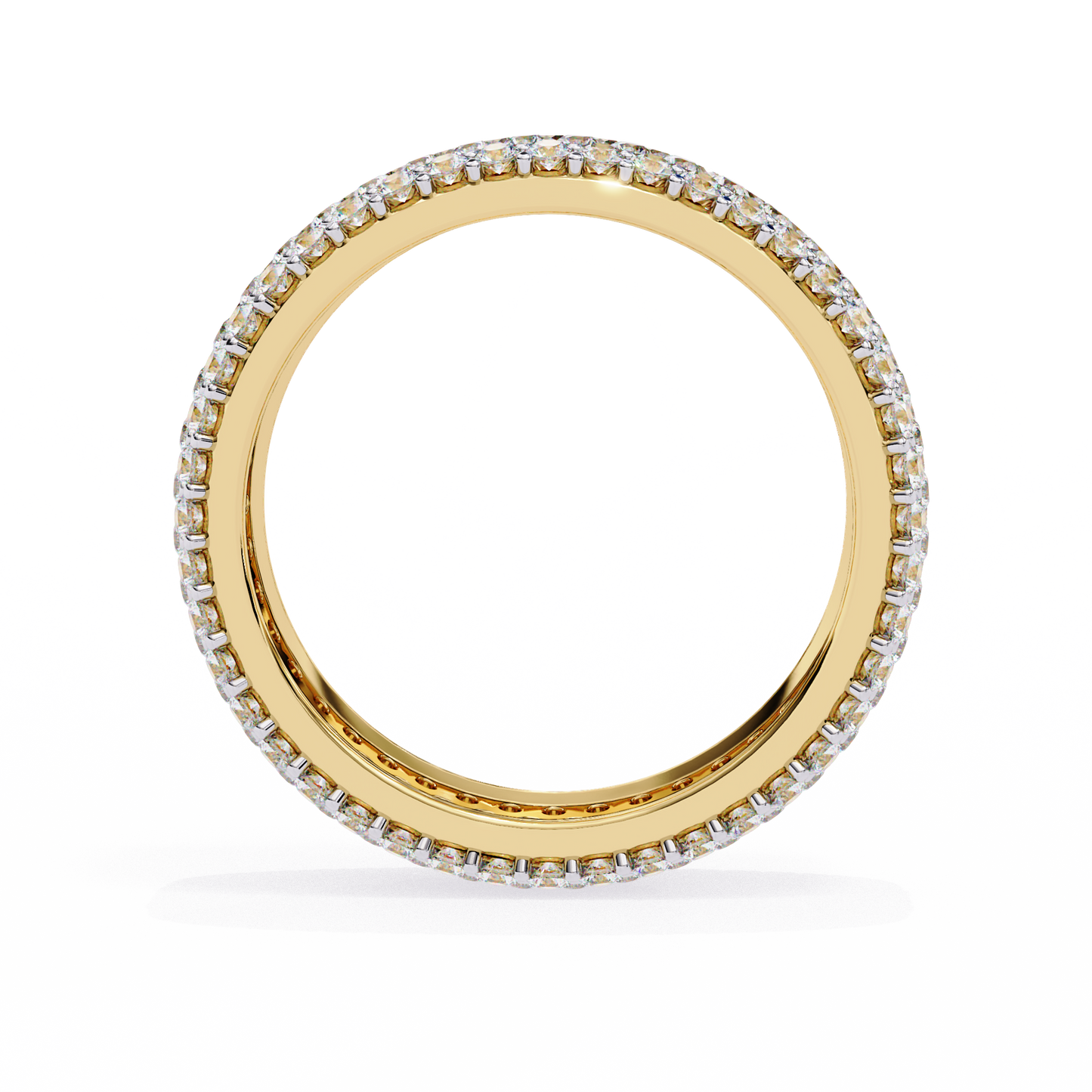 Bold Brilliance: Wide Lab Diamond Eternity Band in Yellow Gold