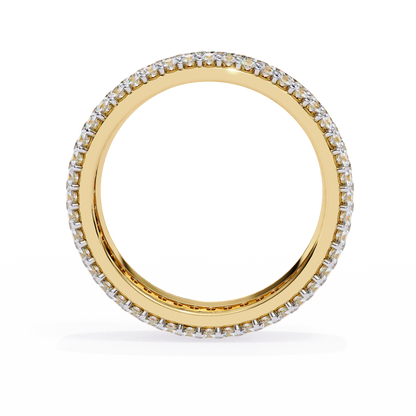 Bold Brilliance: Wide Lab Diamond Eternity Band in Yellow Gold