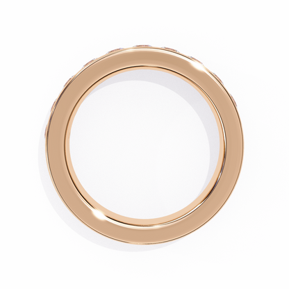 Endless Brilliance: Wide Rose Gold Band with Lab-Created Round Diamonds