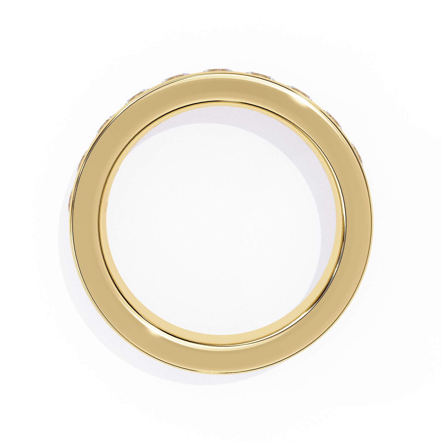 Endless Brilliance: Wide Rose Gold Band with Lab-Created Round Diamonds