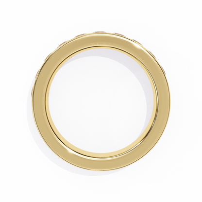 Endless Brilliance: Wide Rose Gold Band with Lab-Created Round Diamonds