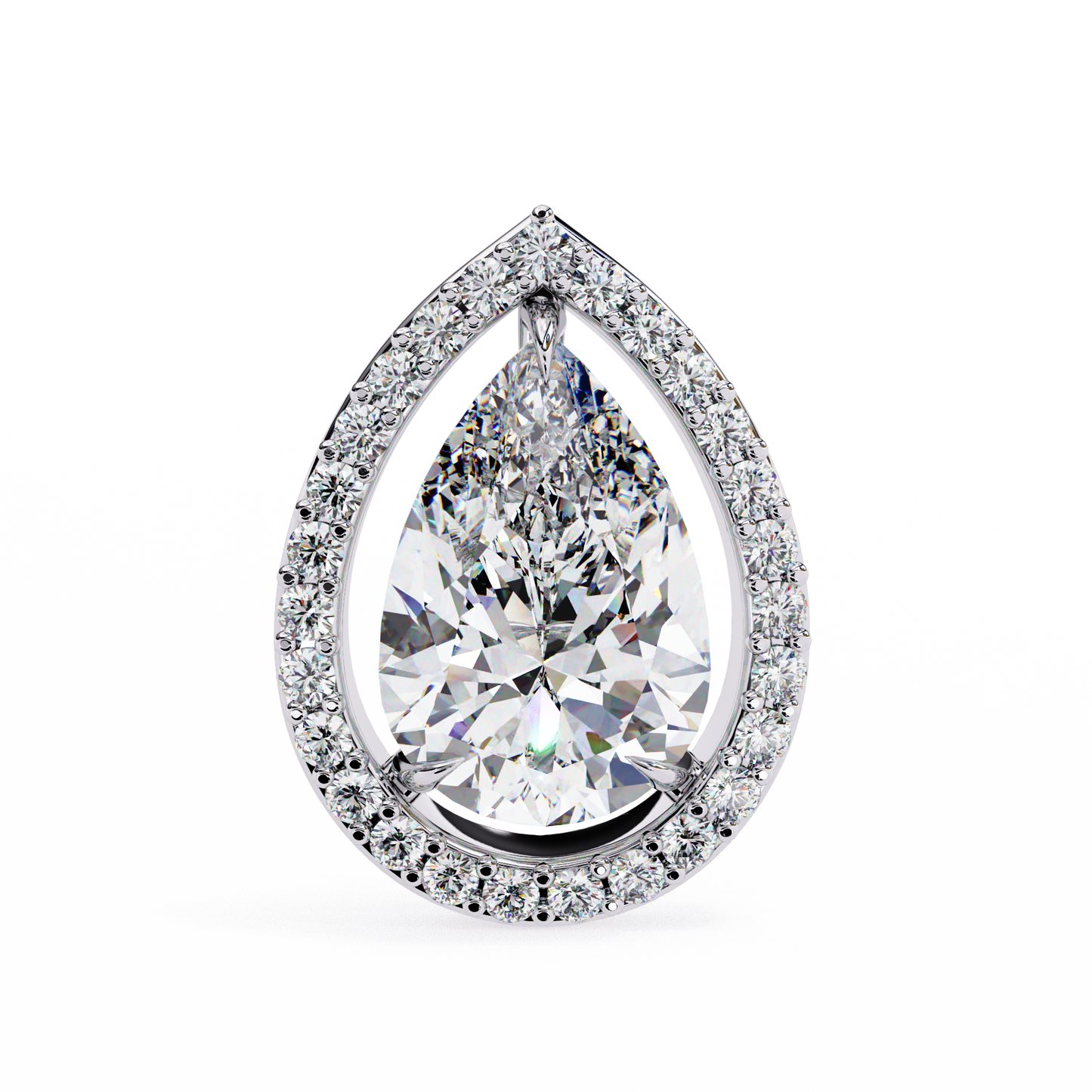 0.81 Ct Pear‑Cut Lab‑Grown Diamond Halo Earrings in 14 K/18 K Gold