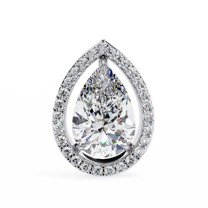 0.81 Ct Pear‑Cut Lab‑Grown Diamond Halo Earrings in 14 K/18 K Gold