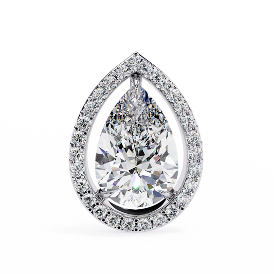 0.81 Ct Pear‑Cut Lab‑Grown Diamond Halo Earrings in 14 K/18 K Gold