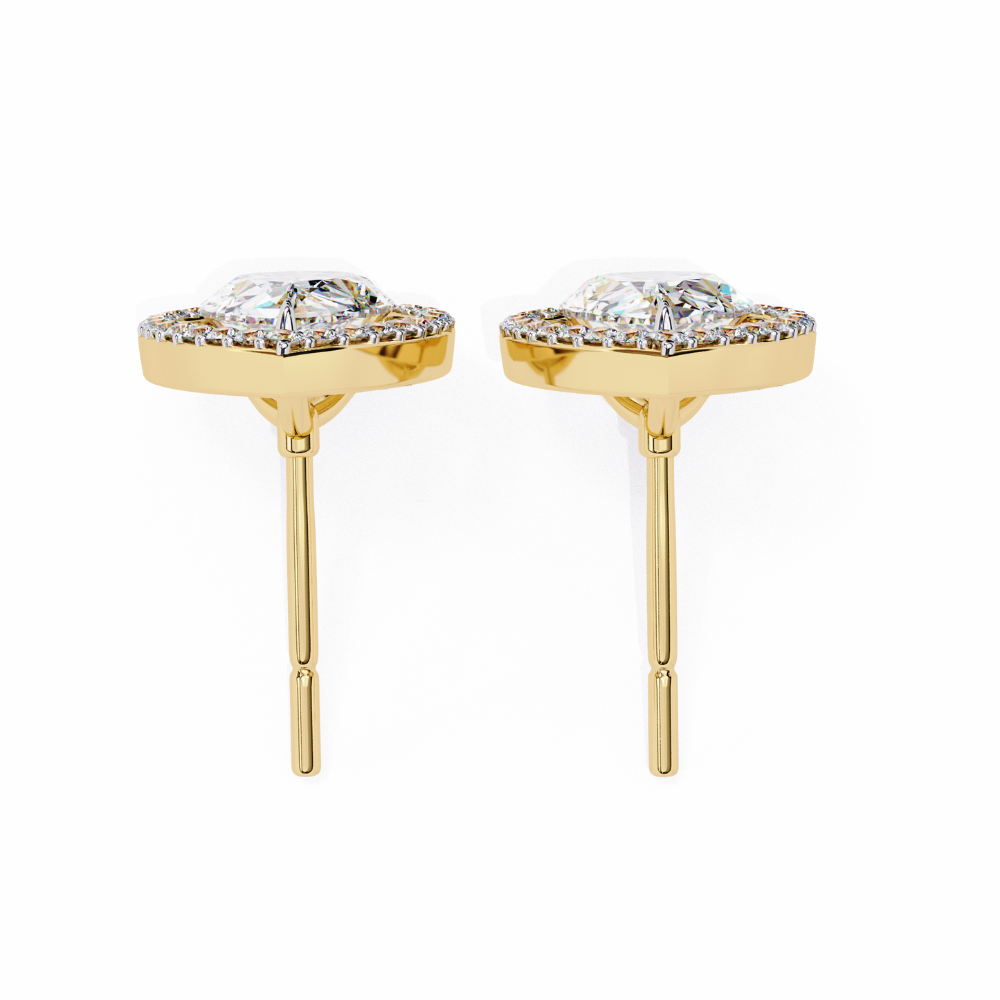 0.81 Ct Pear‑Cut Lab‑Grown Diamond Halo Earrings in 14 K/18 K Gold