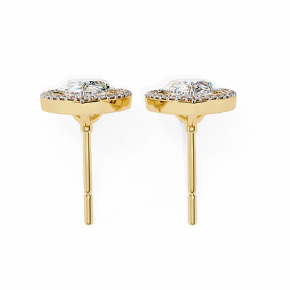 0.81 Ct Pear‑Cut Lab‑Grown Diamond Halo Earrings in 14 K/18 K Gold