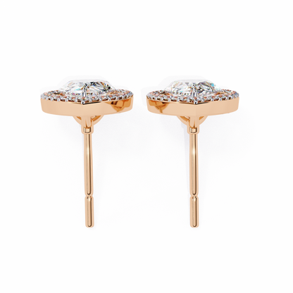 0.81 Ct Pear‑Cut Lab‑Grown Diamond Halo Earrings in 14 K/18 K Gold