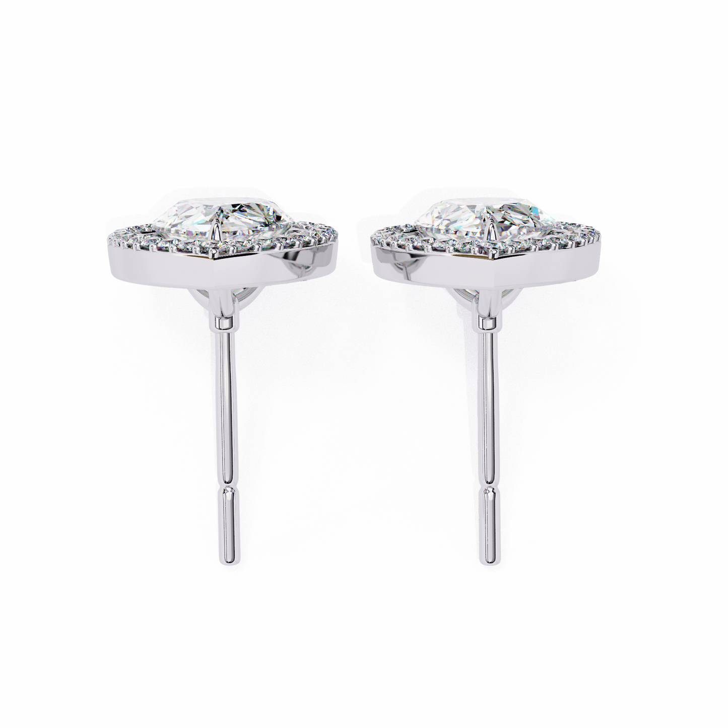0.81 Ct Pear‑Cut Lab‑Grown Diamond Halo Earrings in 14 K/18 K Gold