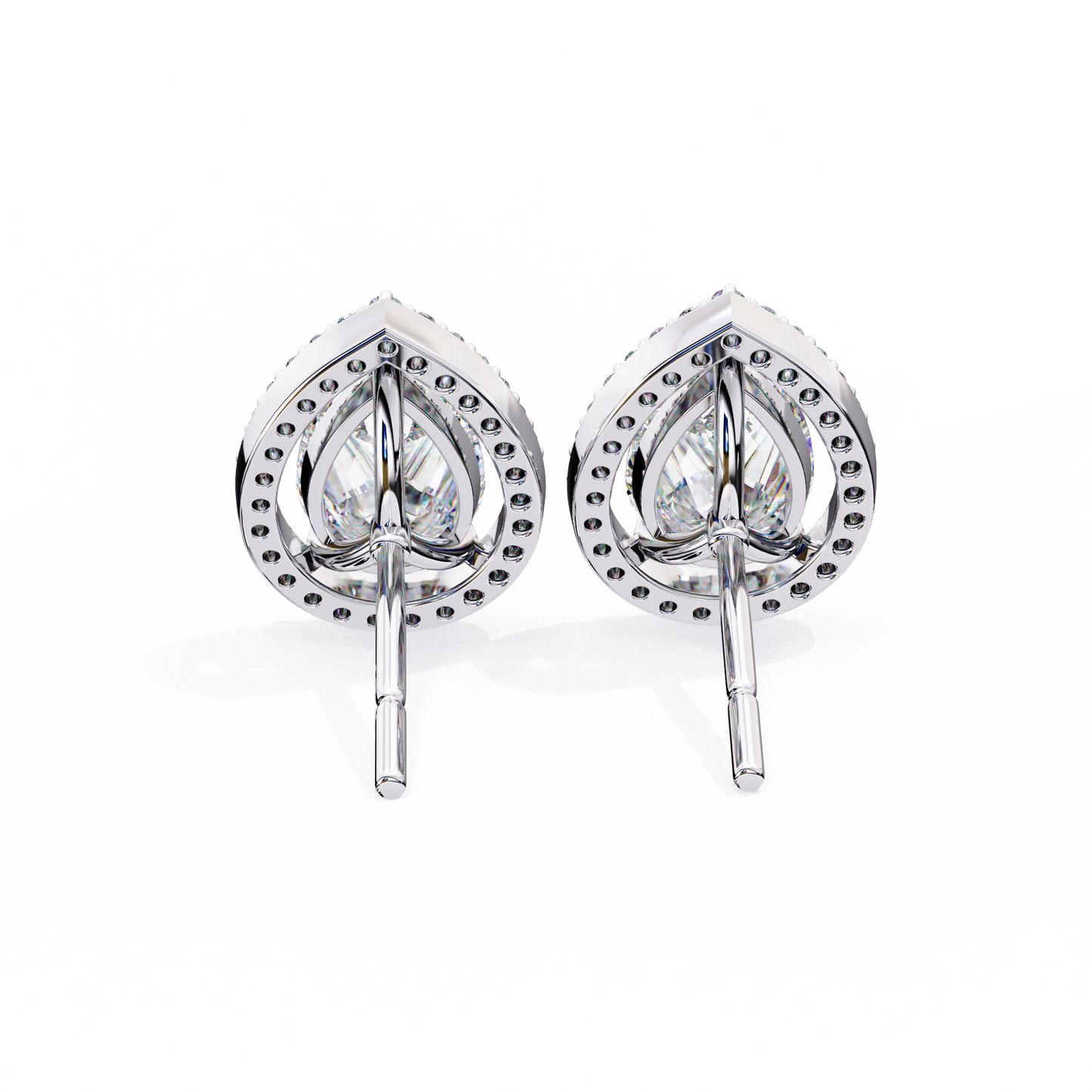 0.81 Ct Pear‑Cut Lab‑Grown Diamond Halo Earrings in 14 K/18 K Gold
