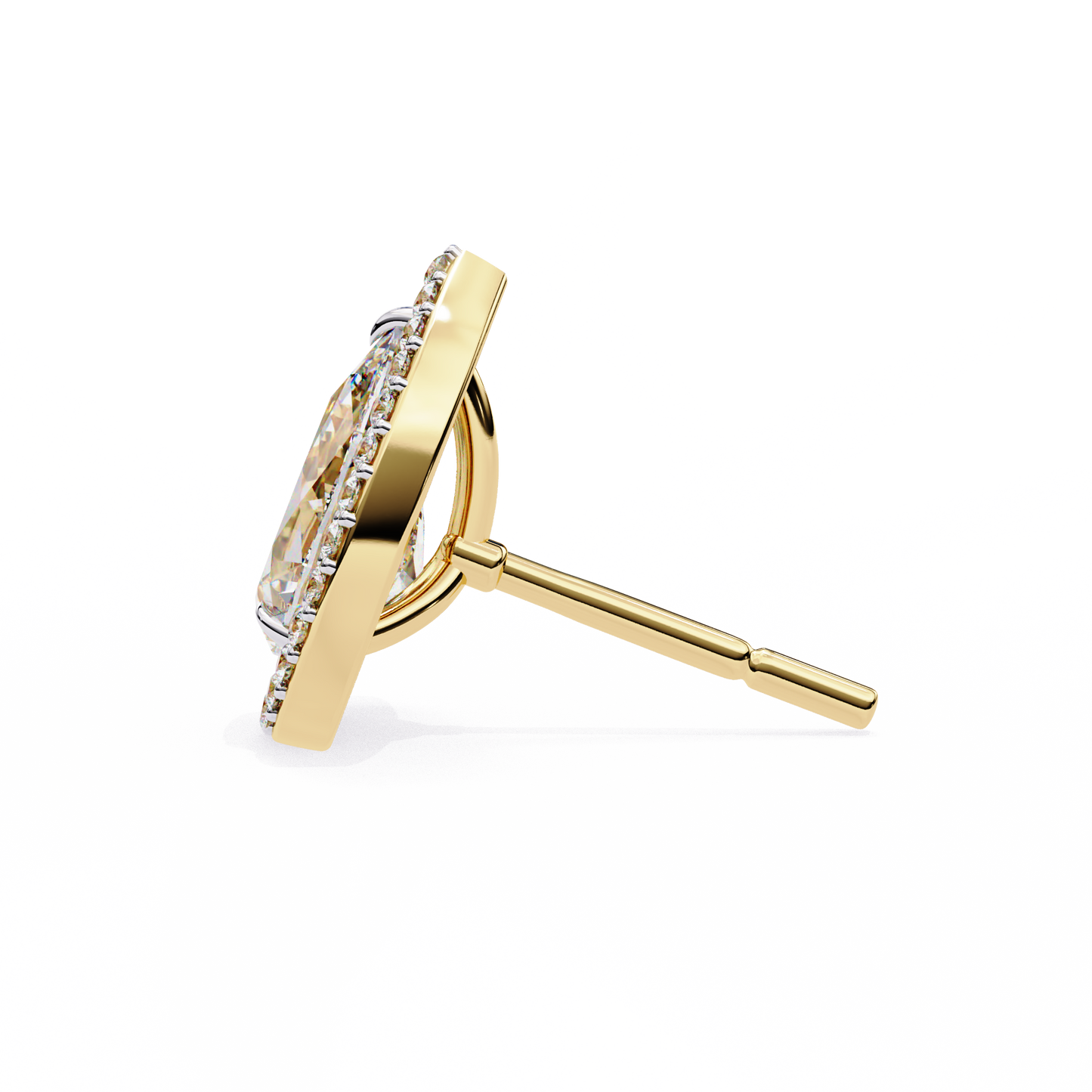 0.81 Ct Pear‑Cut Lab‑Grown Diamond Halo Earrings in 14 K/18 K Gold