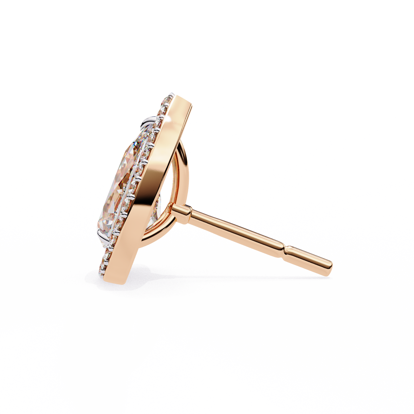 0.81 Ct Pear‑Cut Lab‑Grown Diamond Halo Earrings in 14 K/18 K Gold