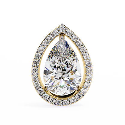 0.81 Ct Pear‑Cut Lab‑Grown Diamond Halo Earrings in 14 K/18 K Gold