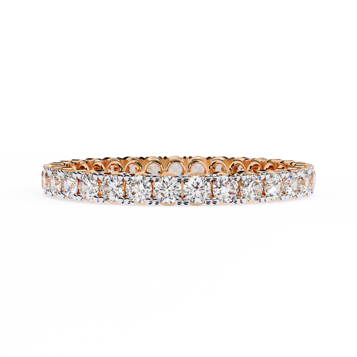 Forever Yours: Lab-Grown Diamond Eternity Ring in Gleaming Rose Gold Perfection