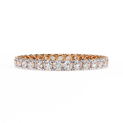 Forever Yours: Lab-Grown Diamond Eternity Ring in Gleaming Rose Gold Perfection