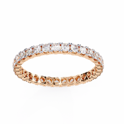 Forever Yours: Lab-Grown Diamond Eternity Ring in Gleaming Rose Gold Perfection