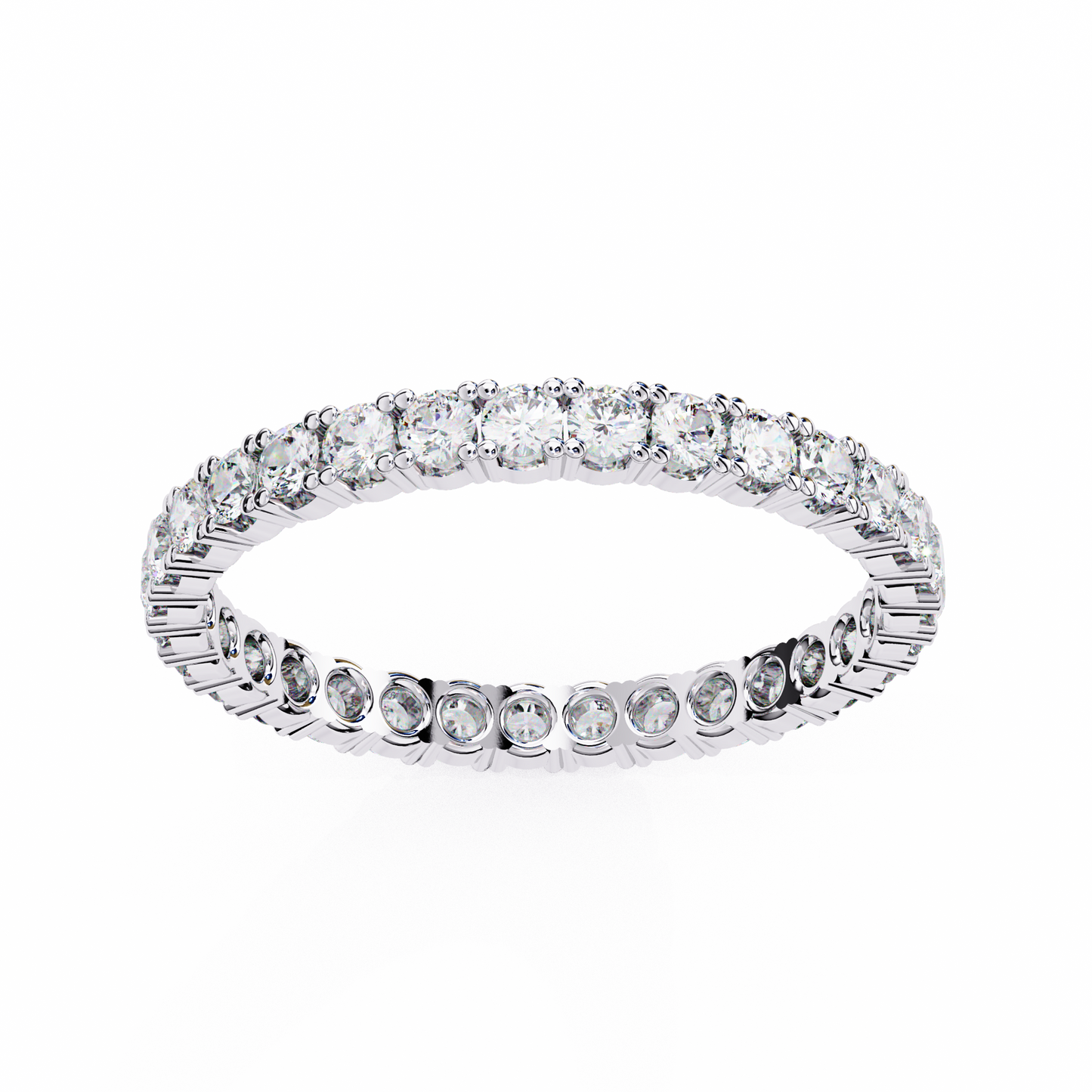 Forever Yours: Lab-Grown Diamond Eternity Ring in Gleaming Rose Gold Perfection