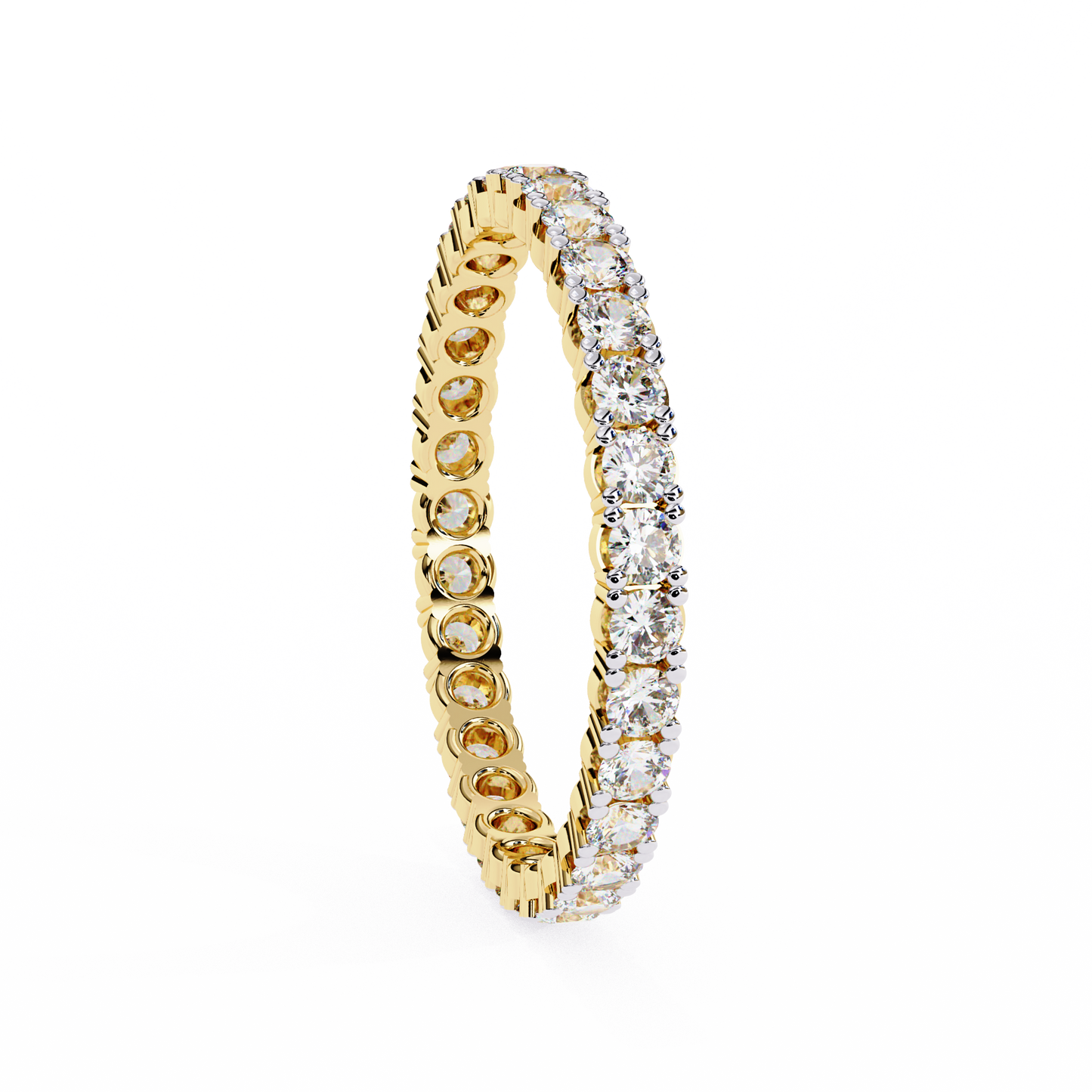 Forever Yours: Lab-Grown Diamond Eternity Ring in Gleaming Rose Gold Perfection