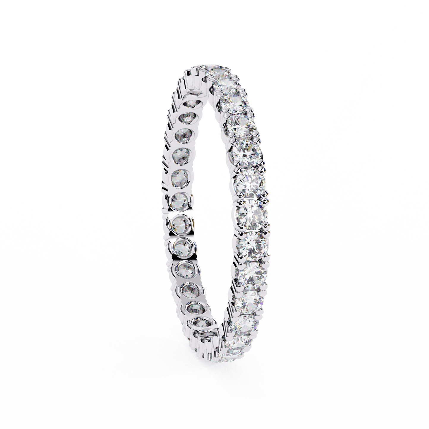 Forever Yours: Lab-Grown Diamond Eternity Ring in Gleaming Rose Gold Perfection