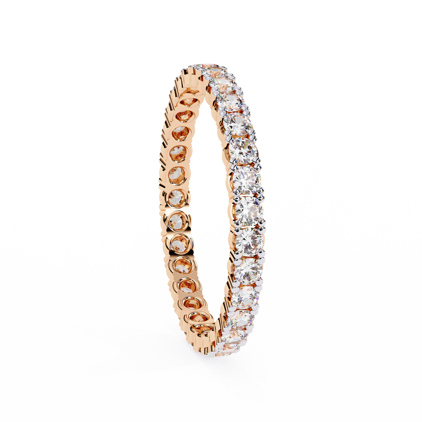 Forever Yours: Lab-Grown Diamond Eternity Ring in Gleaming Rose Gold Perfection
