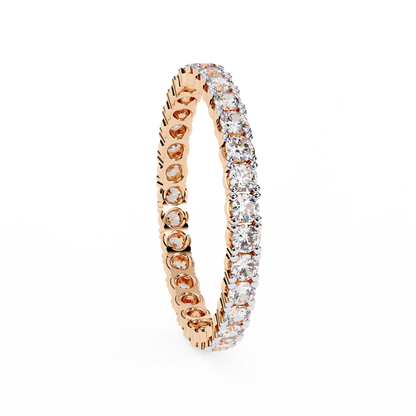 Forever Yours: Lab-Grown Diamond Eternity Ring in Gleaming Rose Gold Perfection