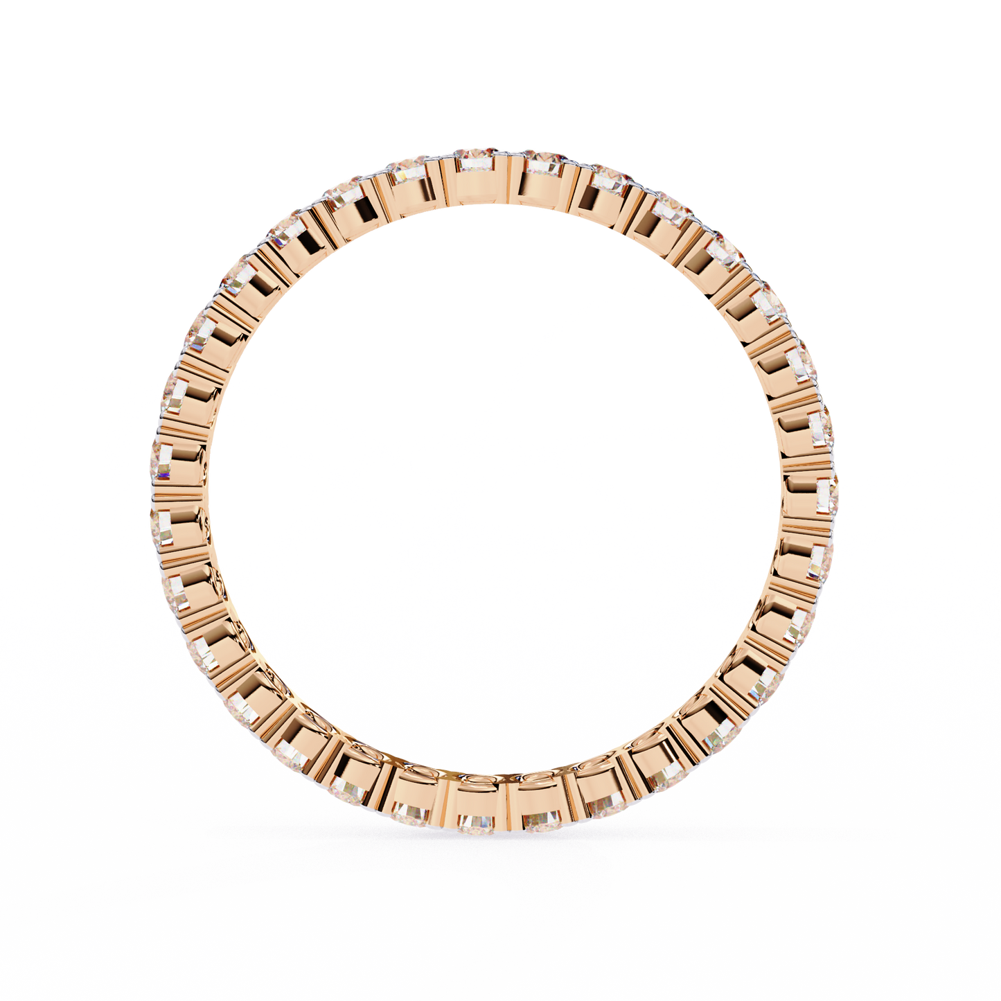 Forever Yours: Lab-Grown Diamond Eternity Ring in Gleaming Rose Gold Perfection
