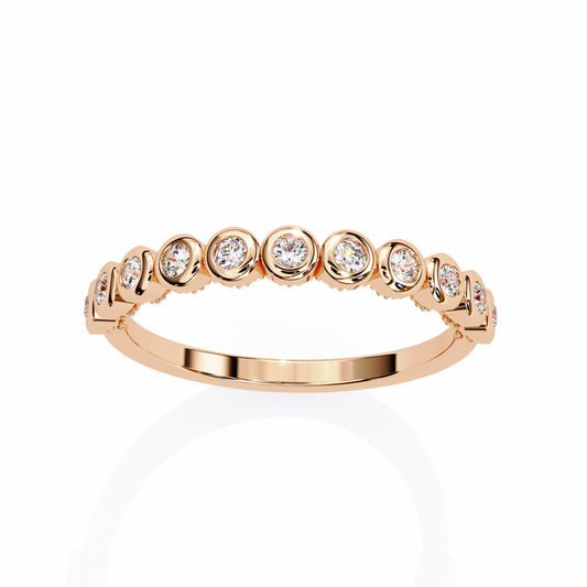 Lab Diamond Elegance with Modern Bezel Design , Round Cut Lab Grown Diamond Ring