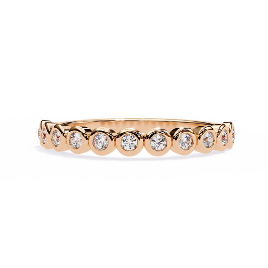 Lab Diamond Elegance with Modern Bezel Design , Round Cut Lab Grown Diamond Ring