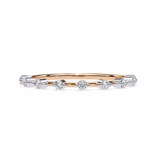 Lab Grown Diamond Ring in Rose Gold Elegance , Round Shaped Diamond Cut Ring