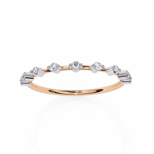 Lab Grown Diamond Ring in Rose Gold Elegance , Round Shaped Diamond Cut Ring