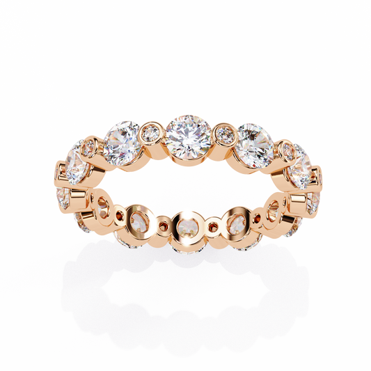 Bold Bezel-Set Lab Diamond Band , Round Cut Lab Grown Diamond Ring