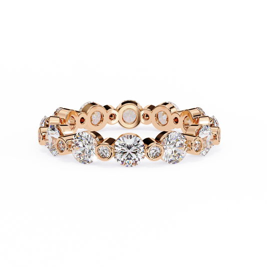 Bold Bezel-Set Lab Diamond Band , Round Cut Lab Grown Diamond Ring