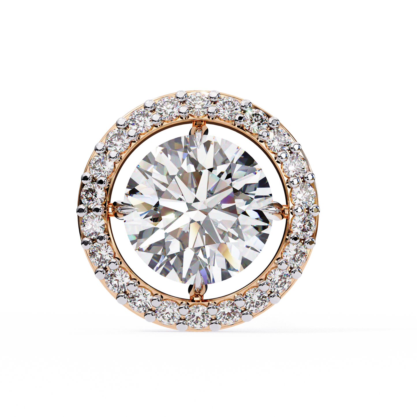0.92 ct Round  Lab Grown Diamond Halo Earrings The perfect blend of classic elegance and modern style