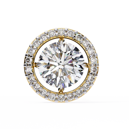 0.92 ct Round  Lab Grown Diamond Halo Earrings The perfect blend of classic elegance and modern style