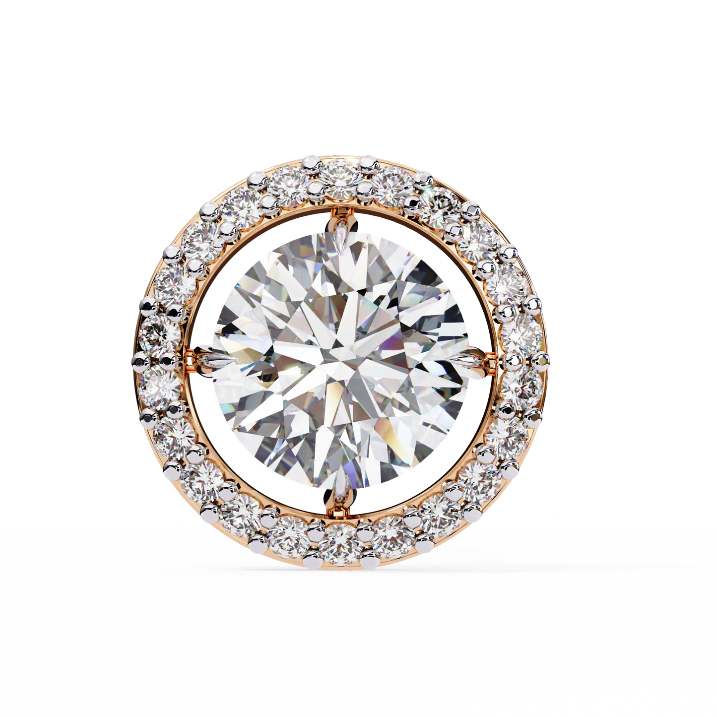 0.92 ct Round  Lab Grown Diamond Halo Earrings The perfect blend of classic elegance and modern style
