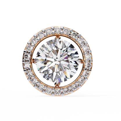 0.92 ct Round  Lab Grown Diamond Halo Earrings The perfect blend of classic elegance and modern style