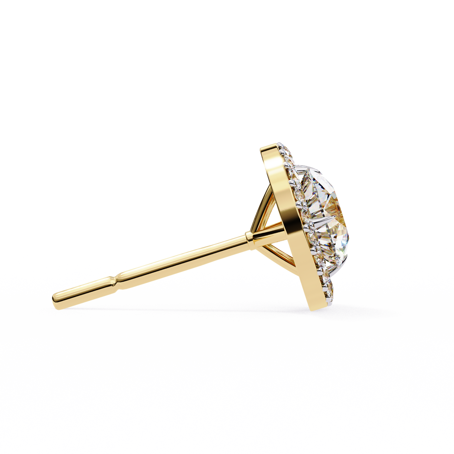0.92 ct Round  Lab Grown Diamond Halo Earrings The perfect blend of classic elegance and modern style