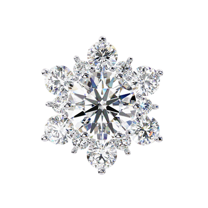 0.72 Ct  Round  Lab‑Grown Diamond Floral Earrings – Ethical & Sparkling Studs