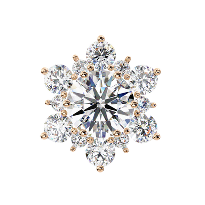 0.72 Ct  Round  Lab‑Grown Diamond Floral Earrings – Ethical & Sparkling Studs