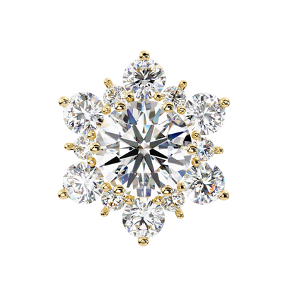 0.72 Ct  Round  Lab‑Grown Diamond Floral Earrings – Ethical & Sparkling Studs