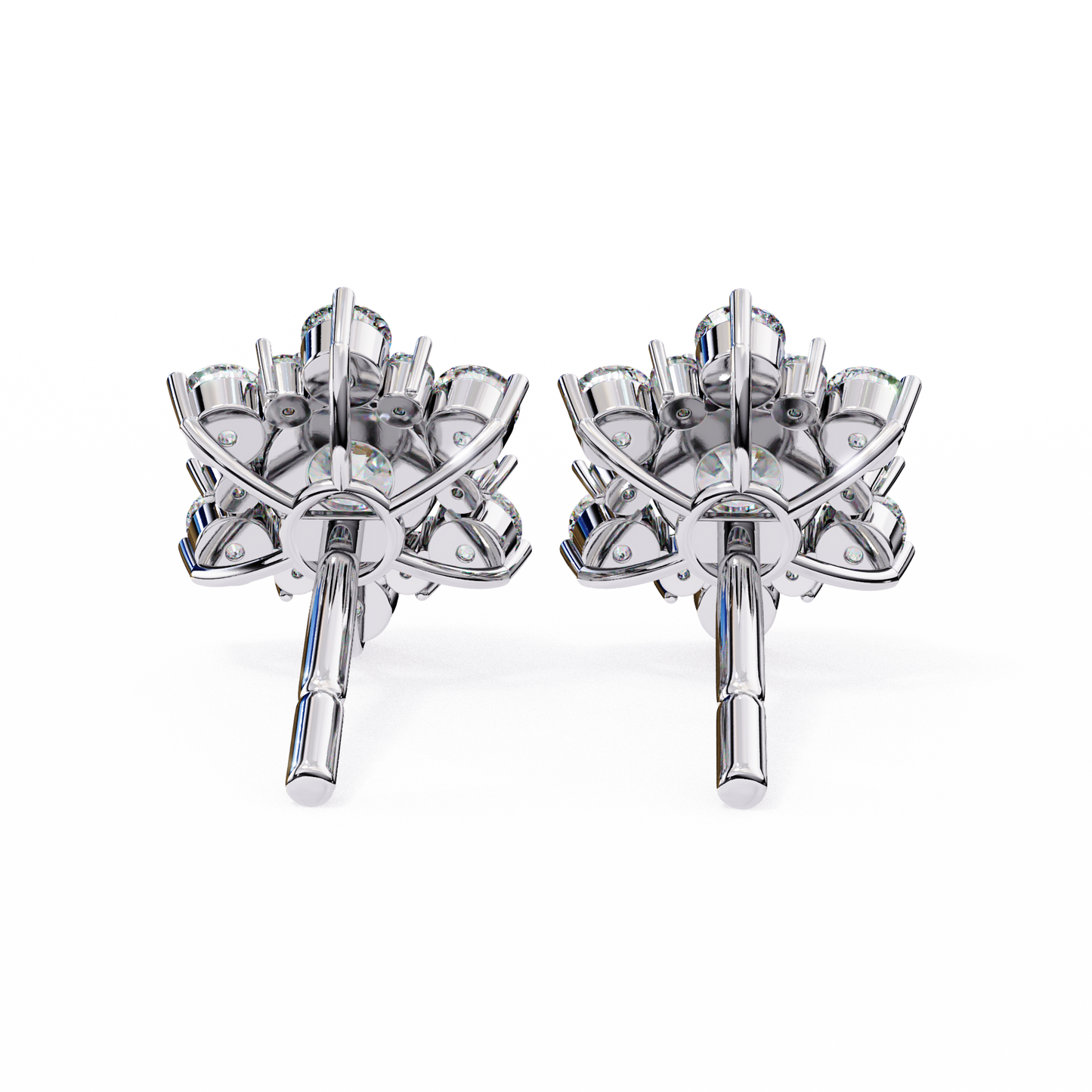 0.72 Ct  Round  Lab‑Grown Diamond Floral Earrings – Ethical & Sparkling Studs