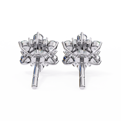 0.72 Ct  Round  Lab‑Grown Diamond Floral Earrings – Ethical & Sparkling Studs