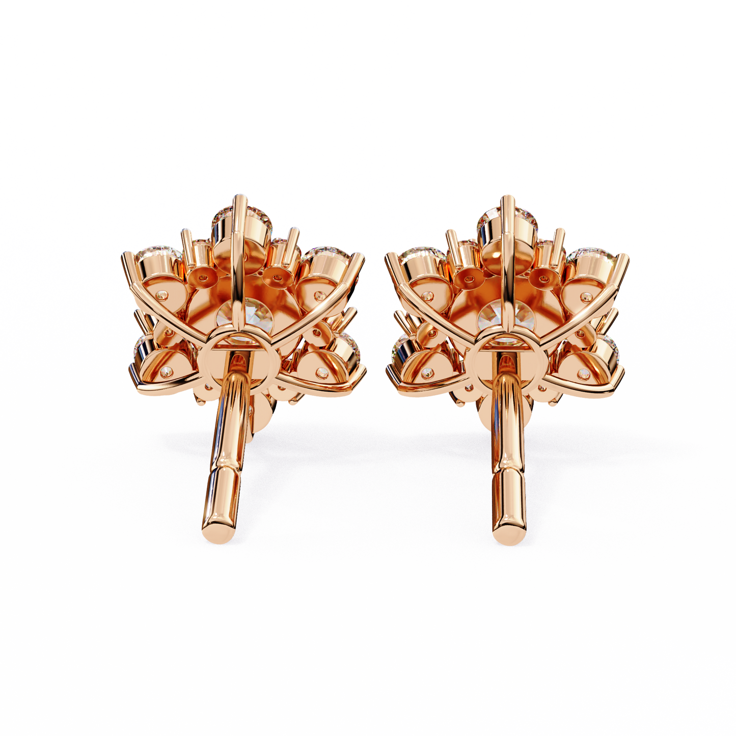 0.72 Ct  Round  Lab‑Grown Diamond Floral Earrings – Ethical & Sparkling Studs