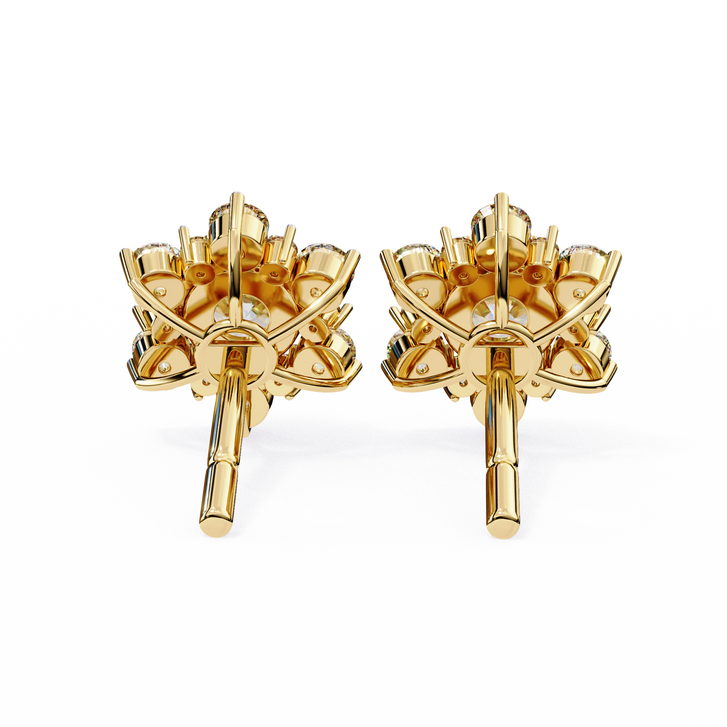 0.72 Ct  Round  Lab‑Grown Diamond Floral Earrings – Ethical & Sparkling Studs