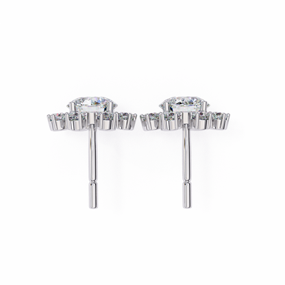 1.22 Ct  Statement Starburst Stud Earrings – Dazzling Round Lab grown Diamond Burst Motif