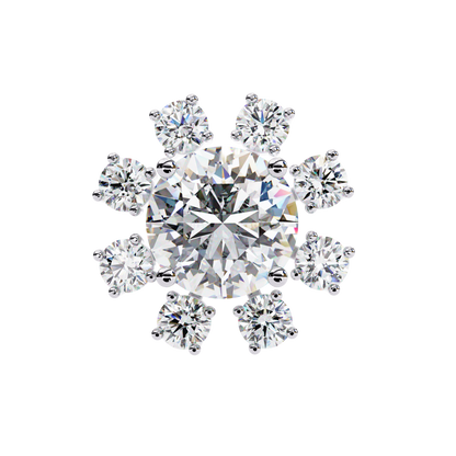 1.22 Ct  Statement Starburst Stud Earrings – Dazzling Round Lab grown Diamond Burst Motif