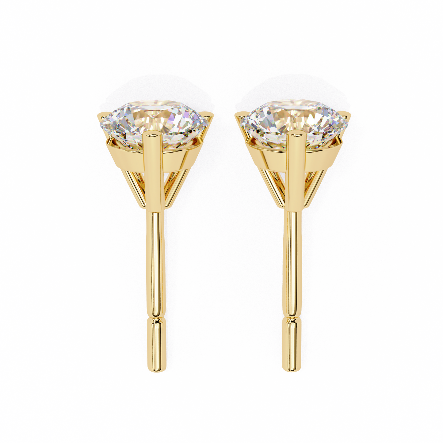 Brilliant 2.8  CT Round Lab Diamond Stud Earrings