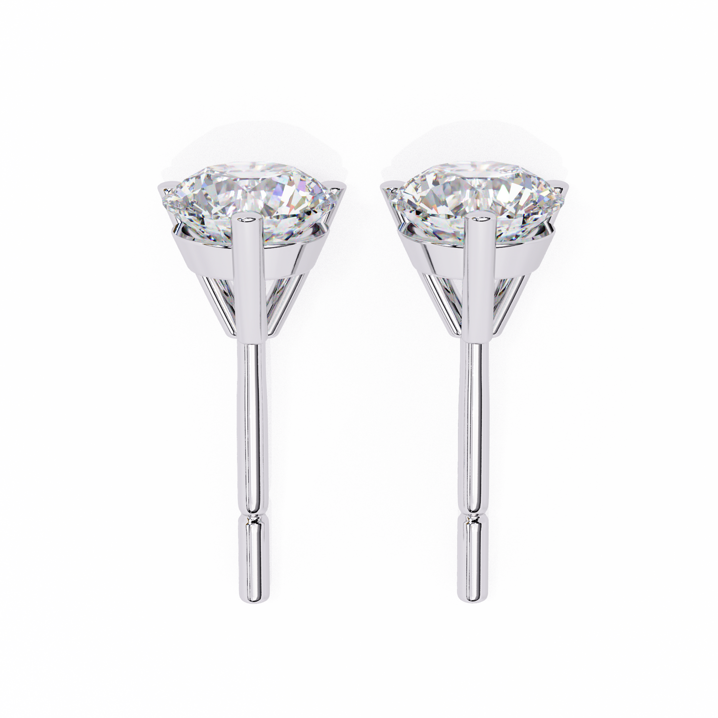 Brilliant 2.8  CT Round Lab Diamond Stud Earrings