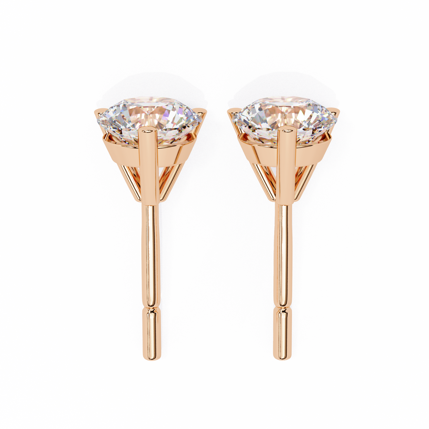 Brilliant 2.8  CT Round Lab Diamond Stud Earrings