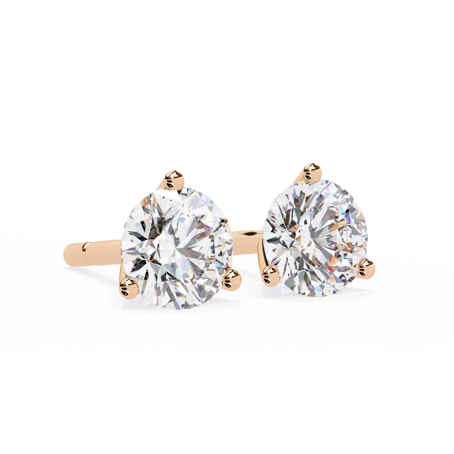 Brilliant 2.8  CT Round Lab Diamond Stud Earrings
