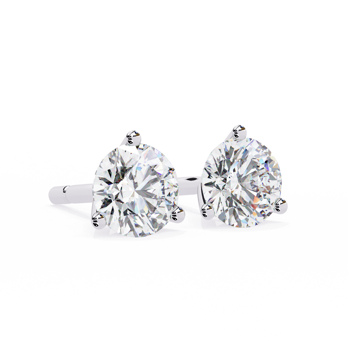 Brilliant 2.8  CT Round Lab Diamond Stud Earrings
